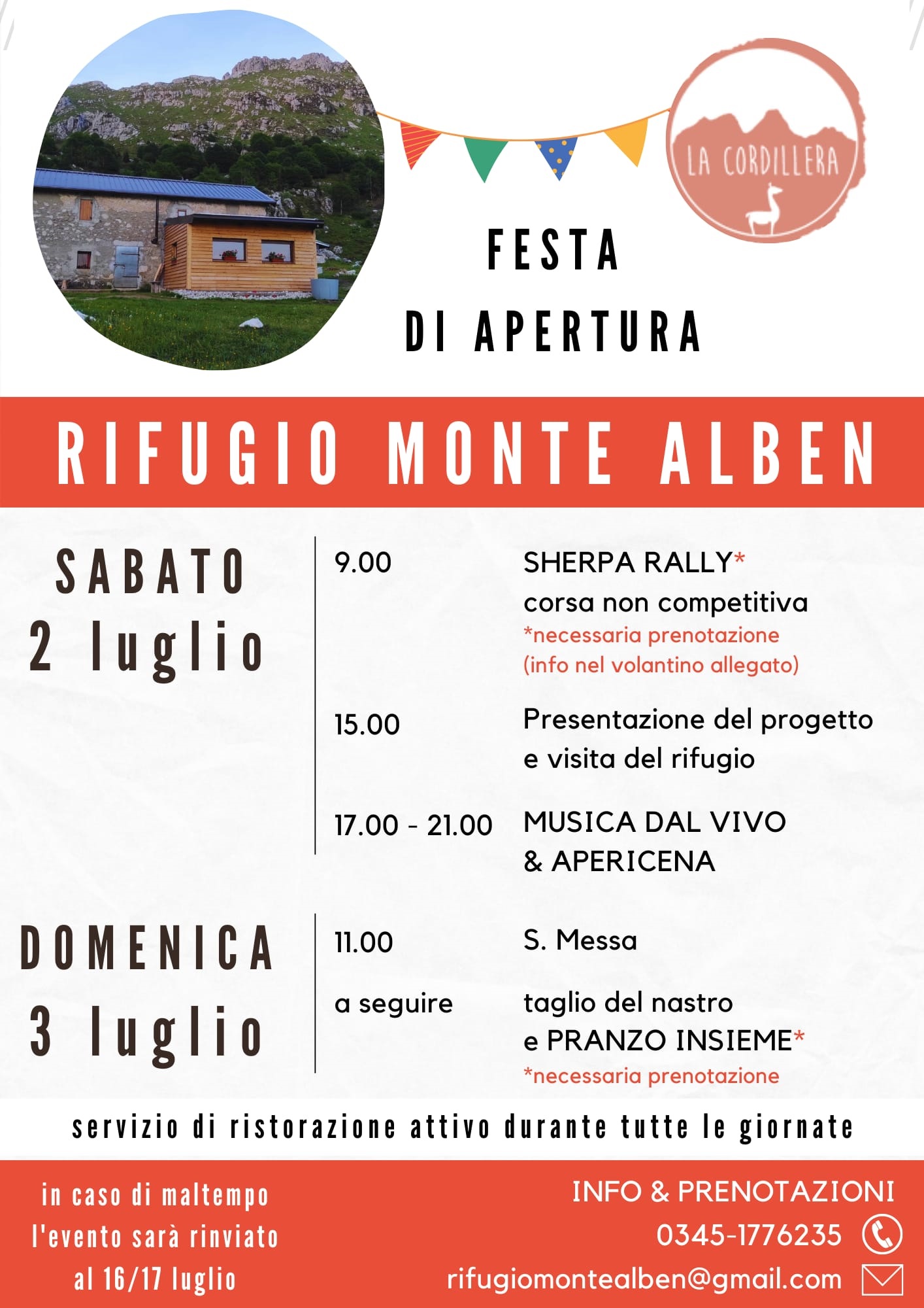 Domenica 3 luglio 2022 – Inaugurazione Rifugio Monte Alben