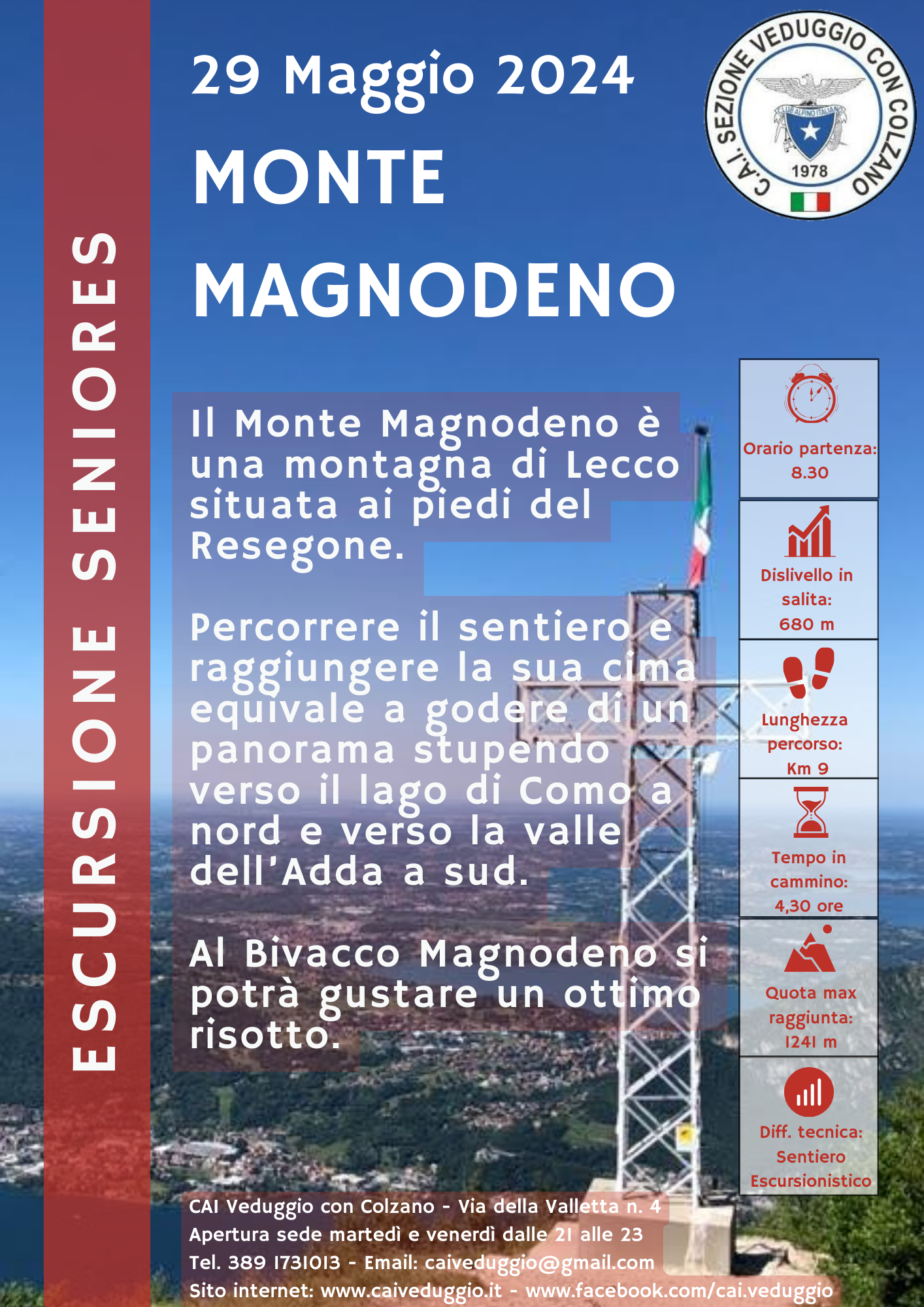 Mercoledì 29 maggio 2024 – Monte Magnodeno (Gruppo Seniores)