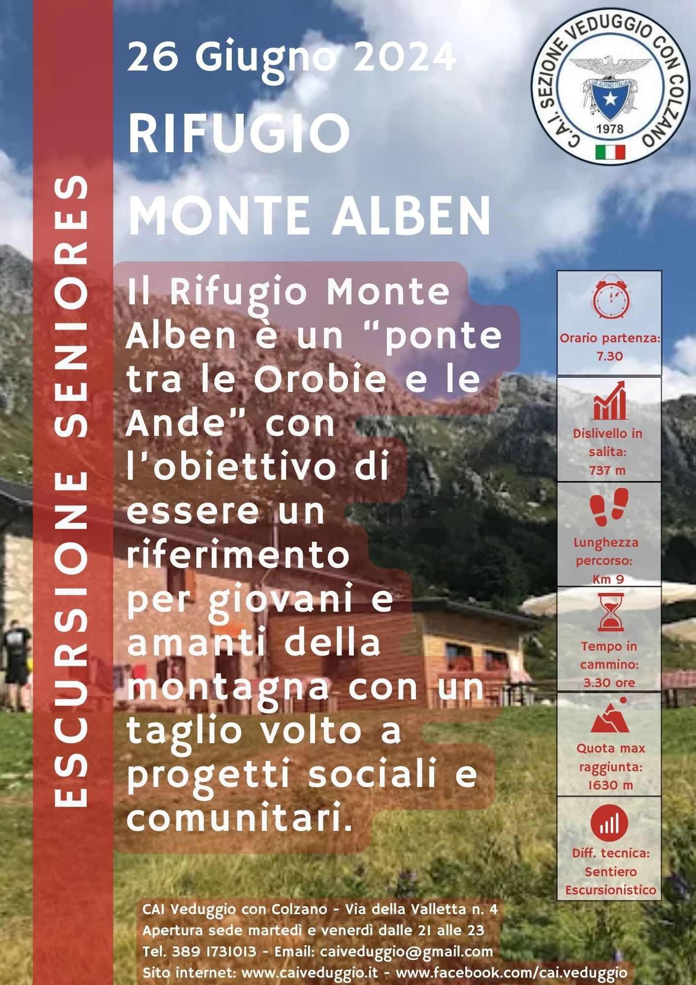 Mercoledì 26 giugno 2024 – Rifugio Monte Alben – Gruppo Seniores